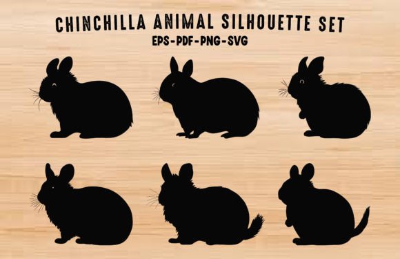 Adorable Chinchilla Silhouettes for Creative Projects