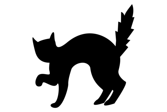 Back Cat Silhouette: The Scary Animal Shape for Bold Design