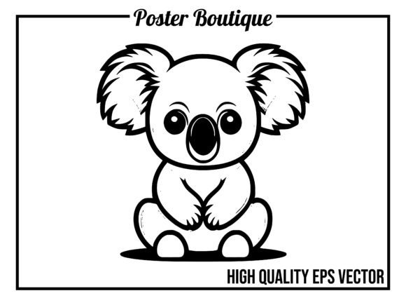 Charming Koala Wild Animal Icon Vector EPS for Your Projects