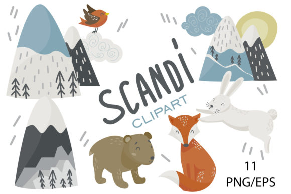 Charming Nordic Style with Scandinavian Clipart Cute Animal