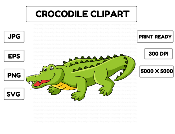 Crocodile Animal Cartoon Colored Clipart: A Designer's Go-To Asset