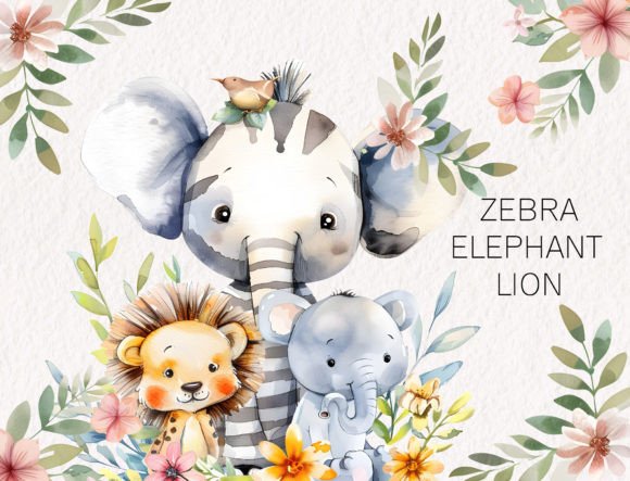 Enchanting Watercolor Africa Little Animal Clipart for Creative Projects