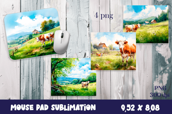 Farm Cow Sublimation | Animal Mouse Pad: A Rustic Design Asset