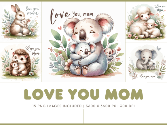 Love You Mom Animal Clipart: Adorable Designs for Every Project