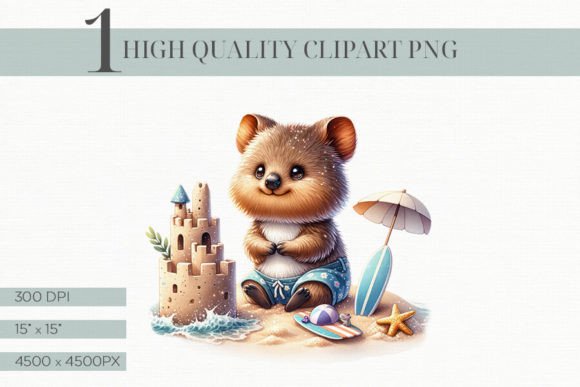 Quokka Australian Animal Beach Scene: A Digital Design Gem