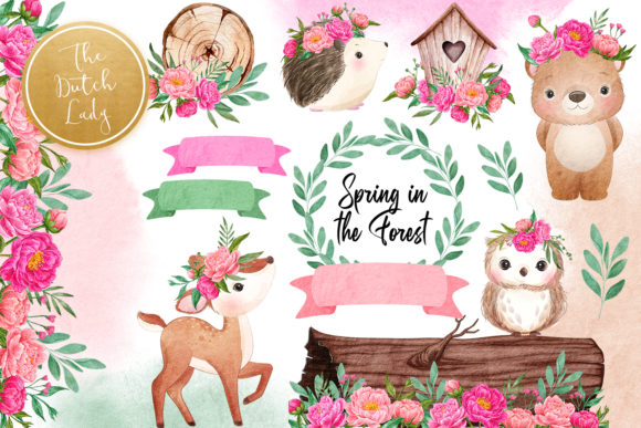 Spring Forest Animal Clipart Set: Essential Design Assets