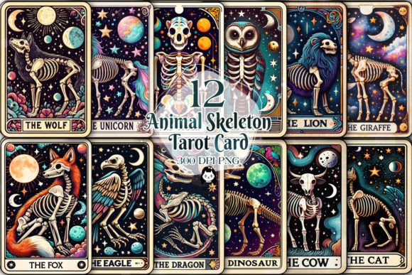 Unveiling the Skeleton Animal Tarot Card Sublimation Set