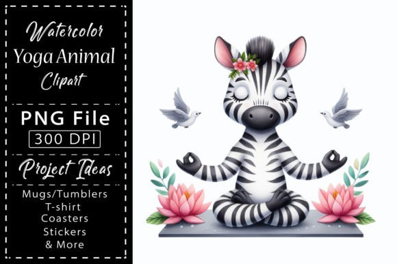 Watercolor Yoga Animal Clipart: Infuse Serenity into Your Designs