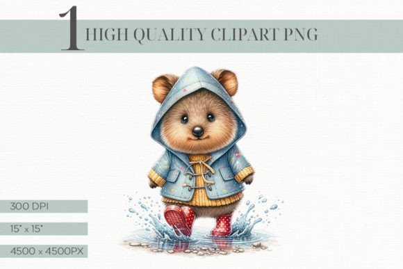 Whimsical Charm: The Quokka Clipart in Raincoat