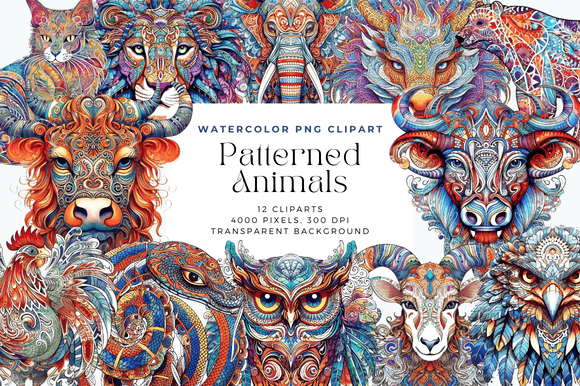 Whimsical Watercolor Animal Clipart for Creative Projects