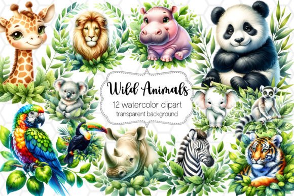 Wild Animal Clipart Bundle: Essential PNG Designs for Creatives